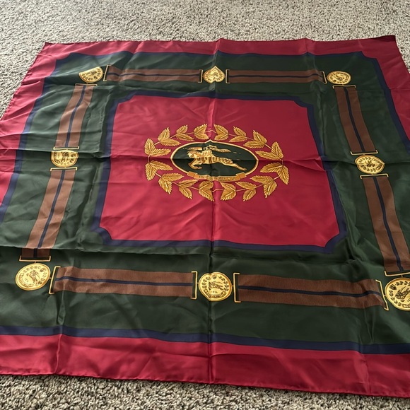 BURBERRY Medal Motif Multicolor Silk Scarf - Picture 3 of 5